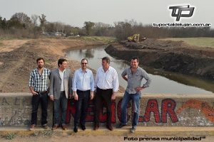 Visita a obras en el río Luján, Agosto de 2016